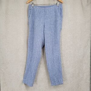 J Jill Love Linen Blue Pull-On Pants Women's Size Small